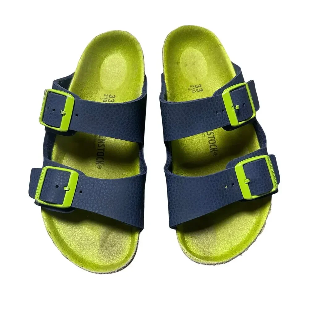 Birkenstock Kid Blue and Green Buckle Sandals